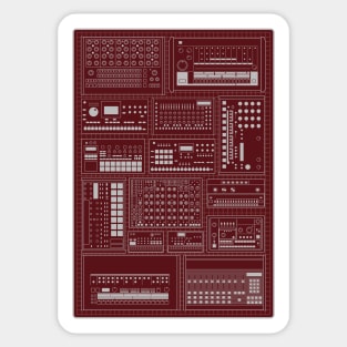 Drum Machine Synthesizer Collection for Electronic Musician Sticker